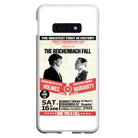 Чехол для Samsung S10E с принтом The reichenbach fall в Кировске, Силикон | Область печати: задняя сторона чехла, без боковых панелей | Тематика изображения на принте: 221b | bbc | benedict cumberbatch | john watson | mark gatiss | martin freeman | sherlock holmes | steven moffat | бейкер | джон ватсон | мориарти | стрит | шерлок