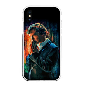 Чехол для iPhone XS Max матовый с принтом Sherlock в Кировске, Силикон | Область печати: задняя сторона чехла, без боковых панелей | 221b | bbc | benedict cumberbatch | john watson | mark gatiss | martin freeman | sherlock holmes | steven moffat | бейкер | джон ватсон | мориарти | стрит | шерлок