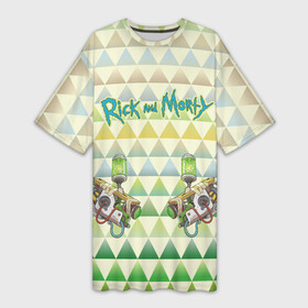 Платье-футболка 3D с принтом Rick and Morty в Кировске,  |  | cn_1988015_019061 | portal gun | rick and morty | vdpartat | рик и морти
