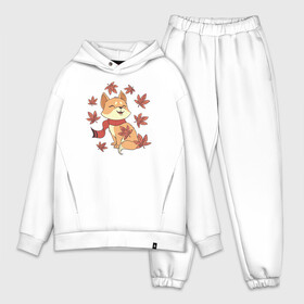 Мужской костюм хлопок OVERSIZE с принтом Милая Лисичка в Кировске,  |  | autumn | cat | fall | fox | foxy | кот | кошка | лис | лиса | лисица | лисичка | лисы | осень