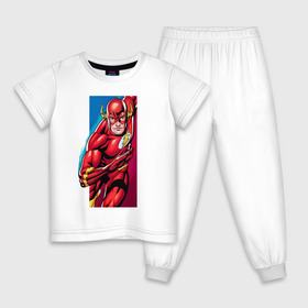 Детская пижама хлопок с принтом Flash, Justice League в Кировске, 100% хлопок |  брюки и футболка прямого кроя, без карманов, на брюках мягкая резинка на поясе и по низу штанин
 | dc comics | flash | justice league | superhero | лига справедливости | флэш