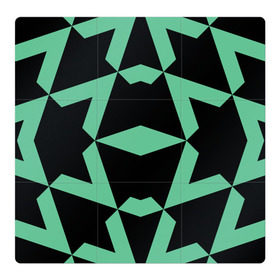 Магнитный плакат 3Х3 с принтом Abstract zigzag pattern в Кировске, Полимерный материал с магнитным слоем | 9 деталей размером 9*9 см | abstract | background | illusion | patter | абстракт | геометрия | зеленый | зигзаг | иллюзия | паттерн | простой | ромб | фигуры | фон | черный