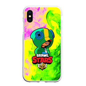 Чехол для iPhone XS Max матовый с принтом Brawl Stars LEON в Кировске, Силикон | Область печати: задняя сторона чехла, без боковых панелей | 8 bit | 8 бит | brawl | brawl stars | crow | leon | stars | бравл | бравл старс | браво старс | игра | компьютерная | кров | леон | огонь | онлайн | пламя | старс