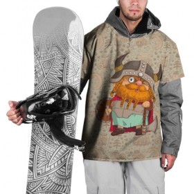 Накидка на куртку 3D с принтом Мультяшный викинг в Кировске, 100% полиэстер |  | viking | vikings | викинг | викинги | воин | русь | скандинавы | славяне | язычник