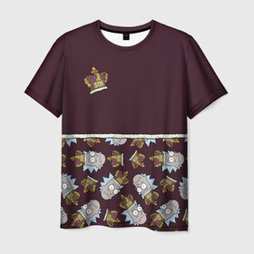 Мужская футболка 3D с принтом King of S#!T в Кировске, 100% полиэфир | прямой крой, круглый вырез горловины, длина до линии бедер | 4сезон | rick and morty | мультсериал | рик и морти