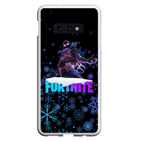 Чехол для Samsung S10E с принтом FORTNITE НОВОГОДНИЙ в Кировске, Силикон | Область печати: задняя сторона чехла, без боковых панелей | 2020 | christmas | fortnite | snow | winter | winter is coming | зима близко | игра | новогодний | новый год | новый год 2020 | персонаж | снег | снежинки | фортнайт | фортнайт новогодний