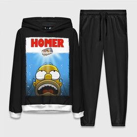 Женский костюм 3D (с толстовкой) с принтом Homer в Кировске,  |  | bart | beer | family | homer | jaws | lisa | maggie | marge | shark | simpson | simpsons | thesimpsons | акула | барт | гомер | лиза | мардж | мегги | семья | симпсоны | челюсти