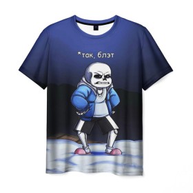 Мужская футболка 3D с принтом UNDERTALE ТАК БЛЭТ в Кировске, 100% полиэфир | прямой крой, круглый вырез горловины, длина до линии бедер | 