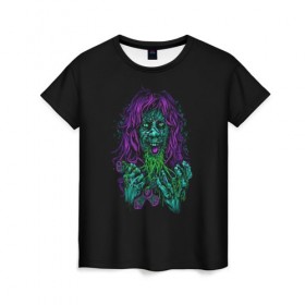 Женская футболка 3D с принтом Ведьма в Кировске, 100% полиэфир ( синтетическое хлопкоподобное полотно) | прямой крой, круглый вырез горловины, длина до линии бедер | witch | ведьма | крест | магия