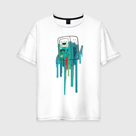 Женская футболка хлопок Oversize с принтом БиМо Adventure Time в Кировске, 100% хлопок | свободный крой, круглый ворот, спущенный рукав, длина до линии бедер
 | adventure time | dsgnosadchaya | vdosadir | бимо | время приключений | пендлтон уорд