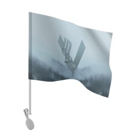 Флаг для автомобиля с принтом vikings в Кировске, 100% полиэстер | Размер: 30*21 см | nord | north | vikings | викинги | норвегия | север | скандинавия