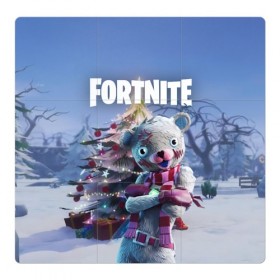 Магнитный плакат 3Х3 с принтом Fortnite Новогодний в Кировске, Полимерный материал с магнитным слоем | 9 деталей размером 9*9 см | christmas | epic games | fortnite | игры | новый год | рождество | фортнайт