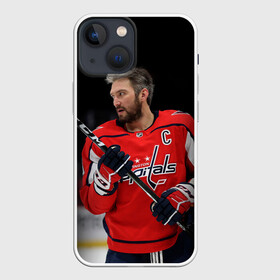 Чехол для iPhone 13 mini с принтом Александр Овечкин в Кировске,  |  | capitals | hockey | nhl | ovechkin | washington | washington capitals | александр овечкин | вашингтон | вашингтон кэпиталз | кэпиталз | нхл | овечкин | хоккей