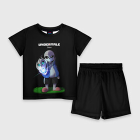 Детский костюм с шортами 3D с принтом UNDERTALE в Кировске,  |  | chara | frisk | sans | undertale | андертале | андертейл | игра | подземная история | подземная сказка | санс | ундертале | фриск | чара