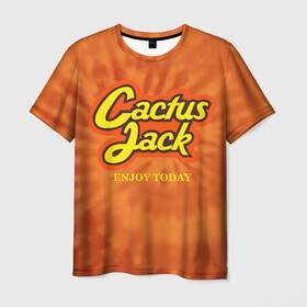Мужская футболка 3D с принтом Cactus Jack в Кировске, 100% полиэфир | прямой крой, круглый вырез горловины, длина до линии бедер | Тематика изображения на принте: reeses puffs | travis scott | джэк | кактус | трэвис скотт