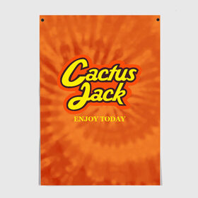 Постер с принтом Cactus Jack в Кировске, 100% бумага
 | бумага, плотность 150 мг. Матовая, но за счет высокого коэффициента гладкости имеет небольшой блеск и дает на свету блики, но в отличии от глянцевой бумаги не покрыта лаком | reeses puffs | travis scott | джэк | кактус | трэвис скотт