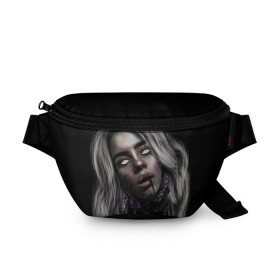 Поясная сумка 3D с принтом BILLIE EILISH в Кировске, 100% полиэстер | плотная ткань, ремень с регулируемой длиной, внутри несколько карманов для мелочей, основное отделение и карман с обратной стороны сумки застегиваются на молнию | ayelish | bad guy | bellyache | bilie eilish | bilie elish | billie | billie eilish | eilish | electronic | elish | music | били айлиш | билли айлиш | эйлиш | элиш