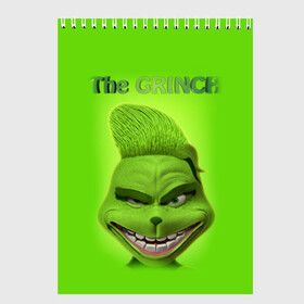 Скетчбук с принтом Grinch Face в Кировске, 100% бумага
 | 48 листов, плотность листов — 100 г/м2, плотность картонной обложки — 250 г/м2. Листы скреплены сверху удобной пружинной спиралью | christmas | claus | grinch stole | how the | jingle | merry | santa | гринч | гуманоид | диккенс | ктоград | олени | рождество | снежинки | чарльз