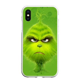 Чехол для iPhone XS Max матовый с принтом The Grinch в Кировске, Силикон | Область печати: задняя сторона чехла, без боковых панелей | christmas | claus | grinch stole | how the | jingle | merry | santa | гринч | гуманоид | диккенс | ктоград | олени | рождество | снежинки | чарльз