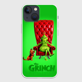 Чехол для iPhone 13 mini с принтом The Grinch в Кировске,  |  | christmas | claus | grinch stole | how the | jingle | merry | santa | гринч | гуманоид | диккенс | ктоград | олени | рождество | снежинки | чарльз