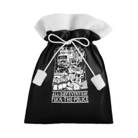 Подарочный 3D мешок с принтом Fuck the police в Кировске, 100% полиэстер | Размер: 29*39 см | hooligan | police | протест