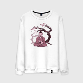 Мужской свитшот хлопок с принтом Будда Сакура в Кировске, 100% хлопок |  | Тематика изображения на принте: buddha | medidate | medidation | sakura | yoga | буда | будда | йога | медитация | сакура | япония