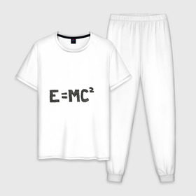 Мужская пижама хлопок с принтом Теория относительности в Кировске, 100% хлопок | брюки и футболка прямого кроя, без карманов, на брюках мягкая резинка на поясе и по низу штанин
 | наука | относительность | физика | формулы | эйнштейн