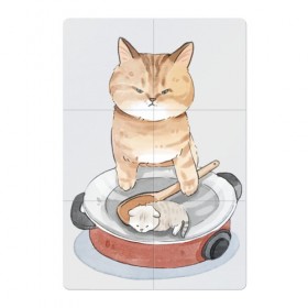 Магнитный плакат 2Х3 с принтом Кот с Котенком в Кировске, Полимерный материал с магнитным слоем | 6 деталей размером 9*9 см | cat | cat meme | интернет | кот | кот кусь | кот мем | котейка | котенок | кошак | мем | мем с котом | мемы с котиками | приколы | удивленный кот мем