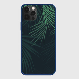 Чехол для iPhone 12 Pro с принтом Пальмовый узор в Кировске, силикон | область печати: задняя сторона чехла, без боковых панелей | джунгли | зелёный | лепестки | лепесток | лес | листья | пальма | пальмы | папоротник | салатовый | тропики | черный