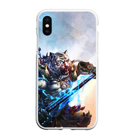 Чехол для iPhone XS Max матовый с принтом Warrior Zoomorph в Кировске, Силикон | Область печати: задняя сторона чехла, без боковых панелей | mmorpg | perfect world | pw | амфибии | воин | древние | друид | жнец | жрец | зооморфы | идеальный мир | лучник | люди | маг | оборотень | паладин | пв | сиды | страж | стрелок | тени | шаман