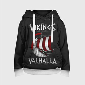 Детская толстовка 3D с принтом Vikings Valhalla в Кировске, 100% полиэстер | двухслойный капюшон со шнурком для регулировки, мягкие манжеты на рукавах и по низу толстовки, спереди карман-кенгуру с мягким внутренним слоем | Тематика изображения на принте: floki | history | ivar | lagertha | ragnar lothbrok | rollo | the boneless | бескостный | викинги | ивар | история | лагерта | рагнар лодброк | ролло | флоки