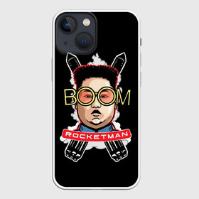 Чехол для iPhone 13 mini с принтом Бум в Кировске,  |  | man | взрыв | ким чен ын | кндр | корея | личность | очки | президент | ракета