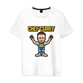 Мужская футболка хлопок с принтом Chef Curry в Кировске, 100% хлопок | прямой крой, круглый вырез горловины, длина до линии бедер, слегка спущенное плечо. | and1 | basketball | curry | game | golden state | nba | player | slam dunk | sport | stephen | streetball | team | warriors | баскетбол | баскетболист | игра | игрок | карри | мяч | нба | победа | слэм данк | спорт | стефен | тренер | чемпион