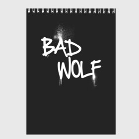 Скетчбук с принтом Bad wolf в Кировске, 100% бумага
 | 48 листов, плотность листов — 100 г/м2, плотность картонной обложки — 250 г/м2. Листы скреплены сверху удобной пружинной спиралью | Тематика изображения на принте: bbc | dimension | dr who | jenna coleman | jodie whittaker | matt smith | relative | resolution | space | tardis | the doctor | time | галлифрей | джоди уиттакер | доктор кто | тардис