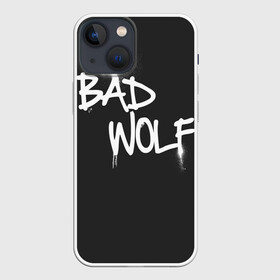 Чехол для iPhone 13 mini с принтом Bad wolf в Кировске,  |  | Тематика изображения на принте: bbc | dimension | dr who | jenna coleman | jodie whittaker | matt smith | relative | resolution | space | tardis | the doctor | time | галлифрей | джоди уиттакер | доктор кто | тардис