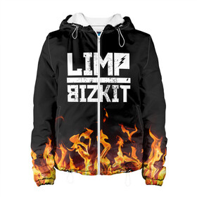 Женская куртка 3D с принтом Limp Bizkit  в Кировске, ткань верха — 100% полиэстер, подклад — флис | прямой крой, подол и капюшон оформлены резинкой с фиксаторами, два кармана без застежек по бокам, один большой потайной карман на груди. Карман на груди застегивается на липучку | bizkit | limp | limp bizkit | music | rock | бизкиты | лимп бизкит | лимпы | липкие письки | музыка | рок