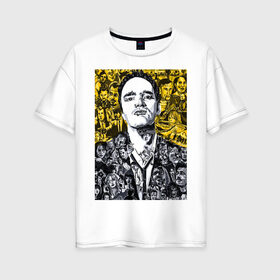 Женская футболка хлопок Oversize с принтом Tarantino x films в Кировске, 100% хлопок | свободный крой, круглый ворот, спущенный рукав, длина до линии бедер
 | здезда | квентин | тарантино | фильм