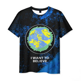 Мужская футболка 3D с принтом Плоская земля в Кировске, 100% полиэфир | прямой крой, круглый вырез горловины, длина до линии бедер | Тематика изображения на принте: 