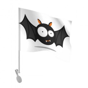 Флаг для автомобиля с принтом Смешная летучая мышь 1 в Кировске, 100% полиэстер | Размер: 30*21 см | bat | крылатый демон | летучая мышь | мышь | прикол | смешная летучая мышь