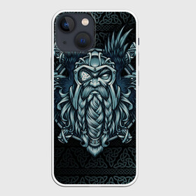 Чехол для iPhone 13 mini с принтом Odinn в Кировске,  |  | good | viking | vikings | бог | викинг | викинги | воин | кельтское | один | плетение | русь | скандинавы | славяне | язычник
