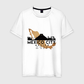 Мужская футболка хлопок с принтом Мехико (Мексика) в Кировске, 100% хлопок | прямой крой, круглый вырез горловины, длина до линии бедер, слегка спущенное плечо. | city | mexico | travel | город | европа | карта | мексика | мехико | мир | приключение | путешествие | столица | страна | тиризм | турист | флаг