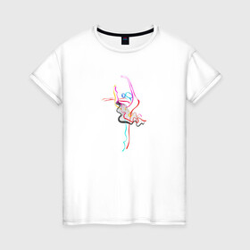 Женская футболка хлопок с принтом Танец Красок в Кировске, 100% хлопок | прямой крой, круглый вырез горловины, длина до линии бедер, слегка спущенное плечо | балет | рисунок | танец | танец красок