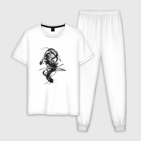 Мужская пижама хлопок с принтом Темная Энергия в Кировске, 100% хлопок | брюки и футболка прямого кроя, без карманов, на брюках мягкая резинка на поясе и по низу штанин
 | Тематика изображения на принте: вихрь | темная энергия | тьма