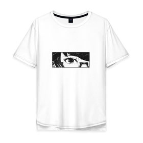Мужская футболка хлопок Oversize с принтом Токийский гуль в Кировске, 100% хлопок | свободный крой, круглый ворот, “спинка” длиннее передней части | anime | tokyo ghoul | аниме | глаза | девушка | мультик | мультсериал | токийский гуль