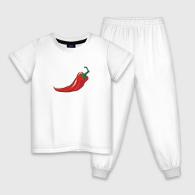 Детская пижама хлопок с принтом Перец Чили в Кировске, 100% хлопок |  брюки и футболка прямого кроя, без карманов, на брюках мягкая резинка на поясе и по низу штанин
 | перец | перец чили | рисунок