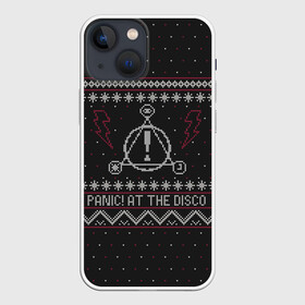 Чехол для iPhone 13 mini с принтом Panic at the disco в Кировске,  |  | panic | panic at the disco | pop | pop rock | rock | брендон ури | новогодняя | новый год | паника | паника на дискотеке | поп | поп рок | пэники | рождество | рок | рокер | снег. праздник