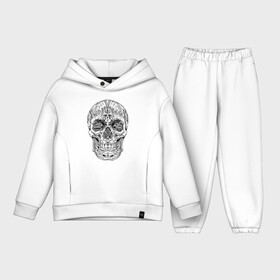 Детский костюм хлопок Oversize с принтом Узор в Кировске,  |  | grin | jaw | orbits | skull | глазницы | зубы | оскал | узор | череп