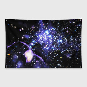 Флаг-баннер с принтом МЕТЕОРИТЫ в Кировске, 100% полиэстер | размер 67 х 109 см, плотность ткани — 95 г/м2; по краям флага есть четыре люверса для крепления | galaxy | nasa | nebula | space | star | абстракция | вселенная | галактика | звезда | звезды | космический | наса | планеты