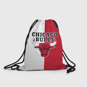 Рюкзак-мешок 3D с принтом CHICAGO BULLS в Кировске, 100% полиэстер | плотность ткани — 200 г/м2, размер — 35 х 45 см; лямки — толстые шнурки, застежка на шнуровке, без карманов и подкладки | Тематика изображения на принте: bulls | chicago | chicago bulls | nba | red bulls | usa | америка | быки | нба | сша | чикаго буллс