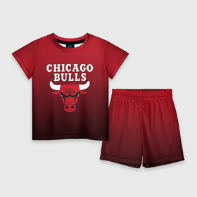 Детский костюм с шортами 3D с принтом CHICAGO BULLS в Кировске,  |  | bulls | chicago | chicago bulls | nba | red bulls | usa | америка | быки | нба | сша | чикаго буллс